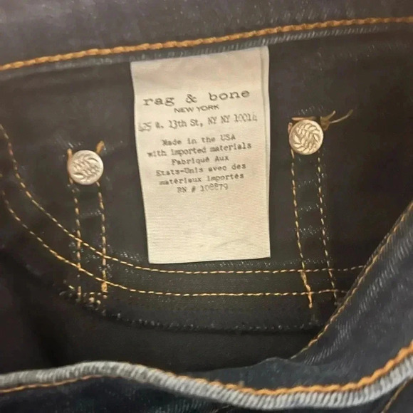 Rag & Bone Blue Skinny Bedford Stretchy Jeans MidRise Style W1502K089BED Size 30 - Picture 2 of 8